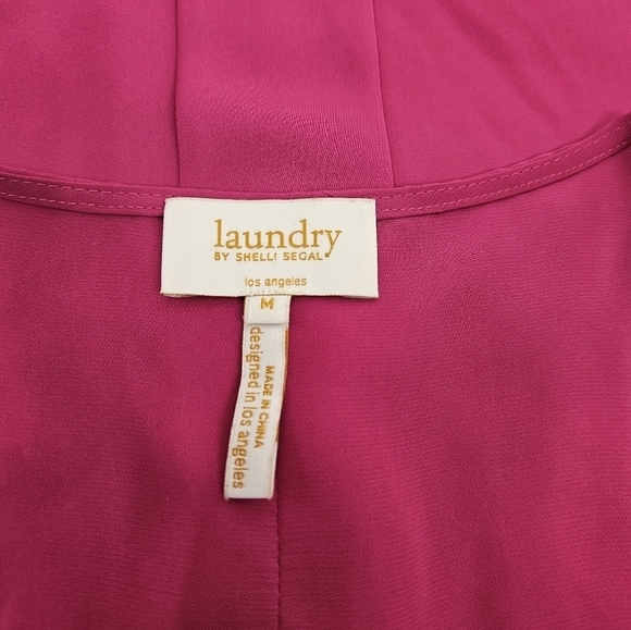 Laundry by Shelli Segal Hot Pink Sleeveless Chiffon Blouse Size‎ Medium Women - Picture 6 of 7